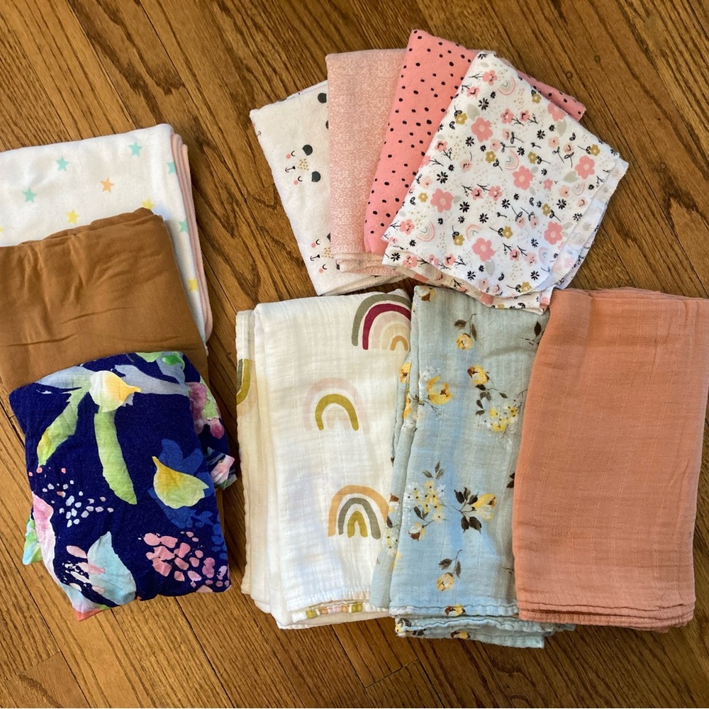 Lot of 10 baby blankets